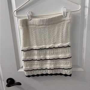 Lost + Wander Cream and Black Knit Mini Skirt